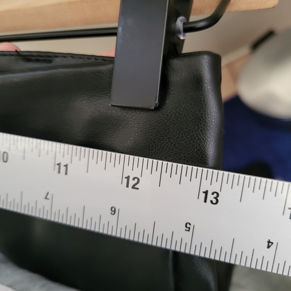 black  leather Wide-Leg Pants - Picture 7 of 8